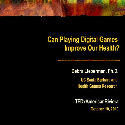 TEDx talk, Can games improve health? 10-10-10