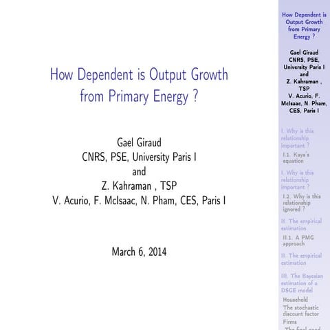 Lien entre le pib et l'énergie, par Gaël Giraud   ads - 2014.03.06