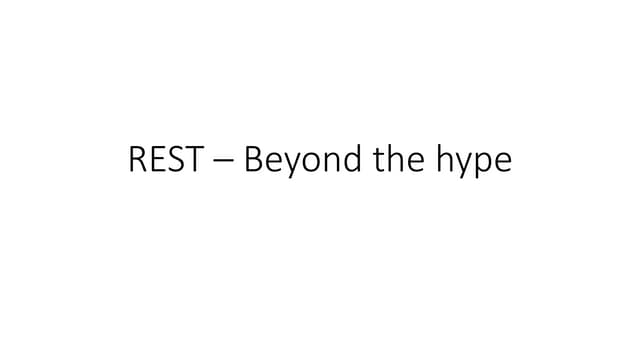 Lies you have been told about REST