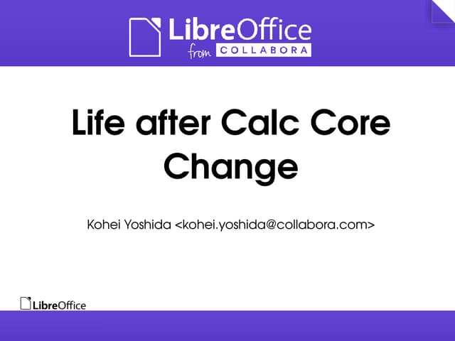 Life after Calc core change