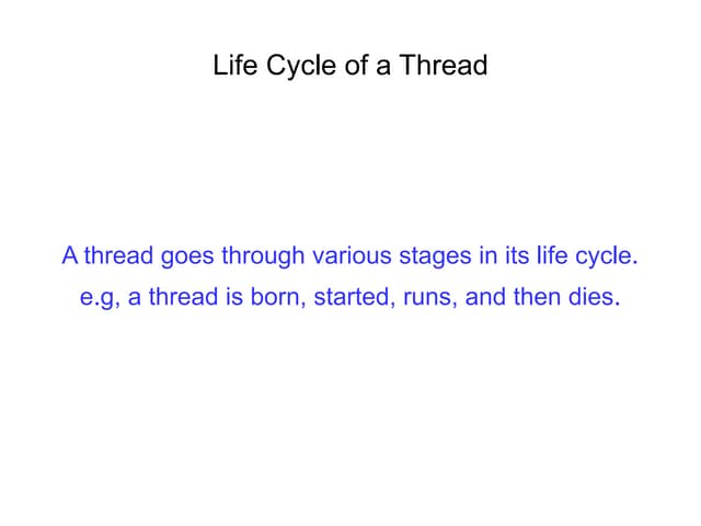 Life cycle-of-a-thread