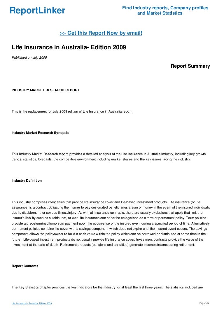 life insurance quotes australia life insurance in australia edition 2009