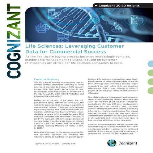 Life Sciences: Leveraging Customer Data for Commercial Success | PDF
