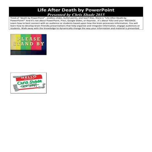 Life After Death by PowerPoint 2015 Handout