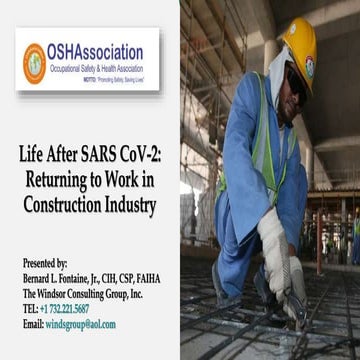 Life After Sars CoV-2 in the Construction Industry