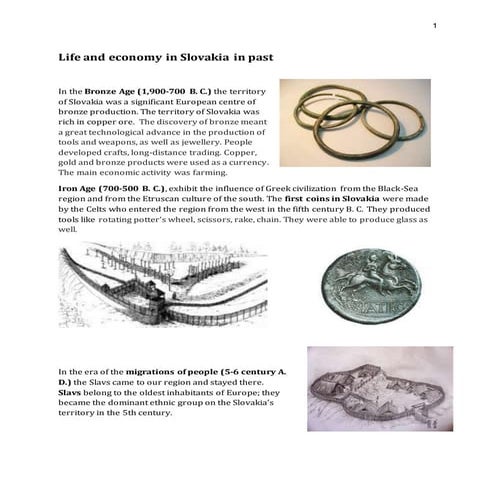 Life and economy in slovakia in past