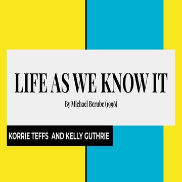 Life As We Know It: Book Analysis