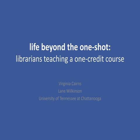 Life beyond the one shot