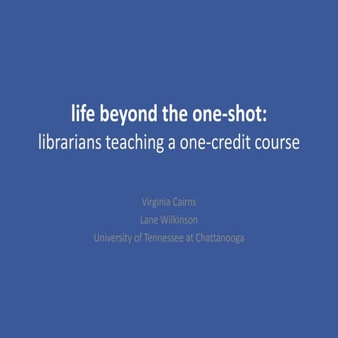 Life beyond the one shot