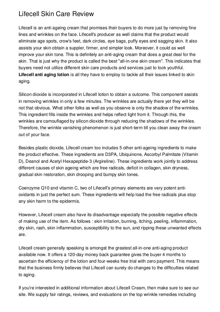 lifecell skin reviews