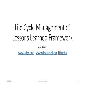Life Cycle Management of Lessons Learned | PDF