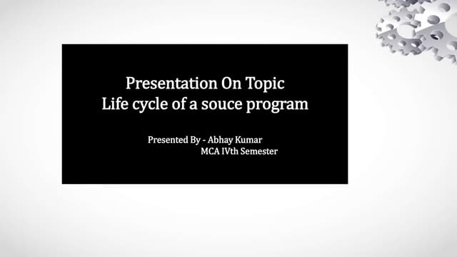 Life cycle of a computer program