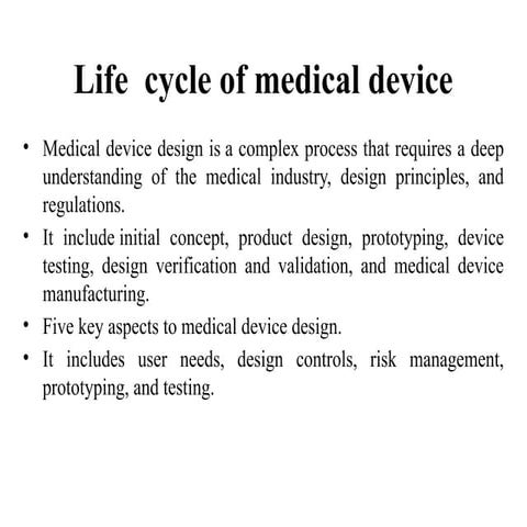 Medical Devices Product Lifecycle | PPTX