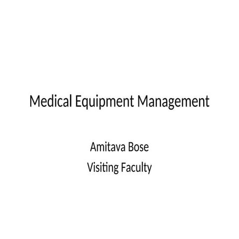 Life Cycle of Medical Equipment, CODIFICATION, SPECIALIZATION AND ...