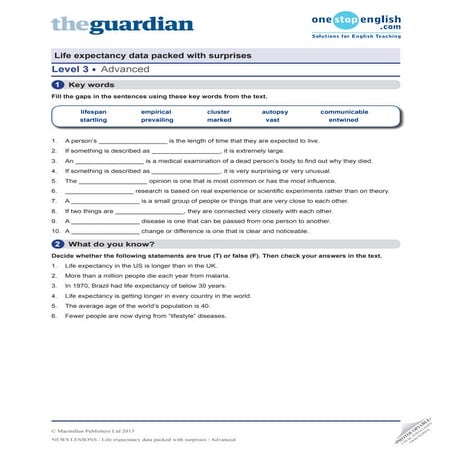 Life expectancy data packed with surprised