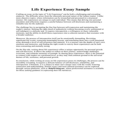 Life Experience Essay Sample.pdf