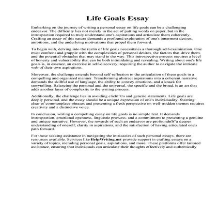 Life Goals Essay.  Educational goals essay examples. Educational Goal. 2022-10-19