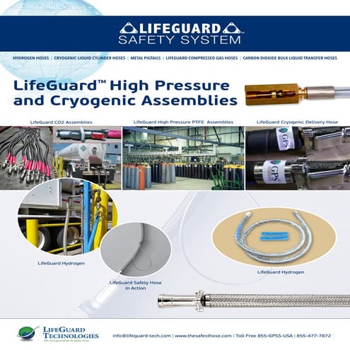 Life guard safety hose high pressure and cryogenic hose specification sheets