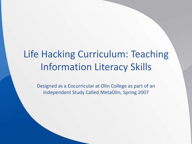 Life Hacking Curriculum