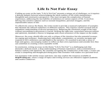Life Is Not Fair Essay.pdf