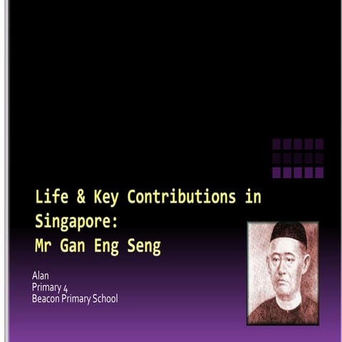 Life & key contributions in Singapore - Gan Eng Seng