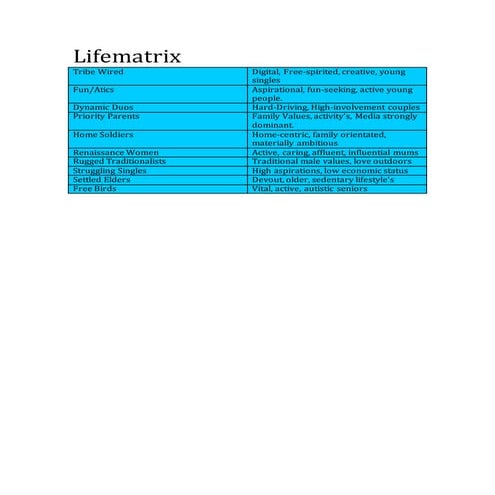 Life Matrix | DOCX