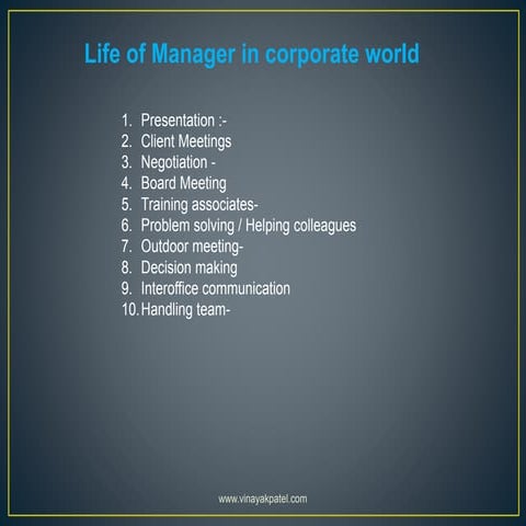 Life of Manager