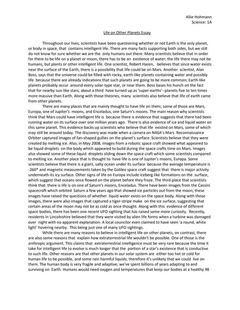 Planet essay