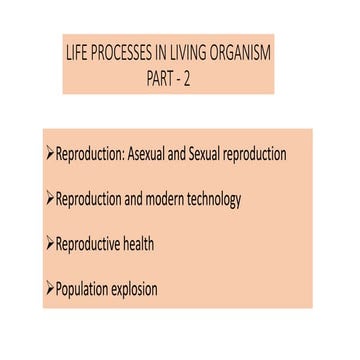 Life processes in living organism part 2