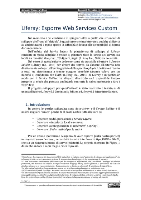 Liferay: Esporre Web Services Custom