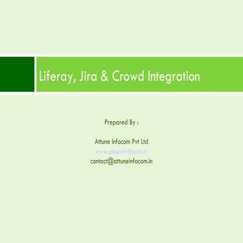 Liferay Jira & Crowd Integration