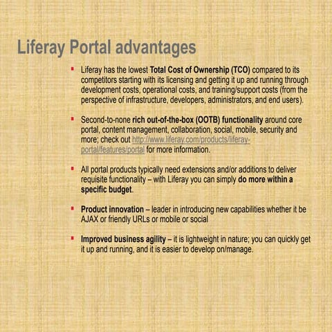 Liferay portal advantages