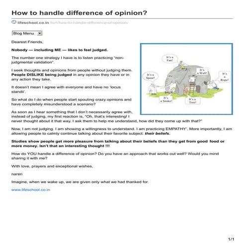 How to handle difference of opinion? | PDF
