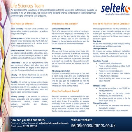 Life science brochure | PPT