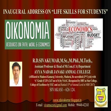 Life Skills - R.D.Sivakumar