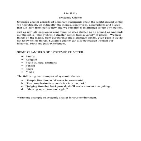 life skills Systemic CHATTER.docx