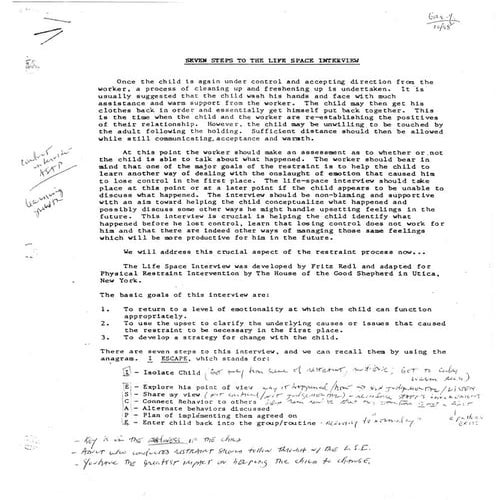 Life space interview