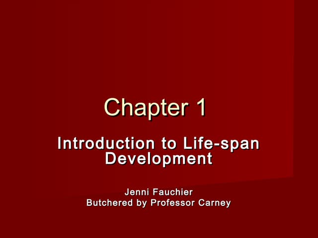 Life Span Chapter 1 Ppt Life Span Chapter 1 Ppt