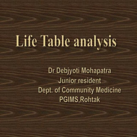 Construction of life table | PDF