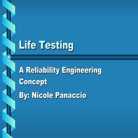 Presentation on reliability engineering | PPTX