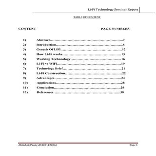 Lifi Seminar Report Full
