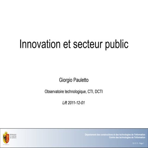 Innovation dans le secteur public