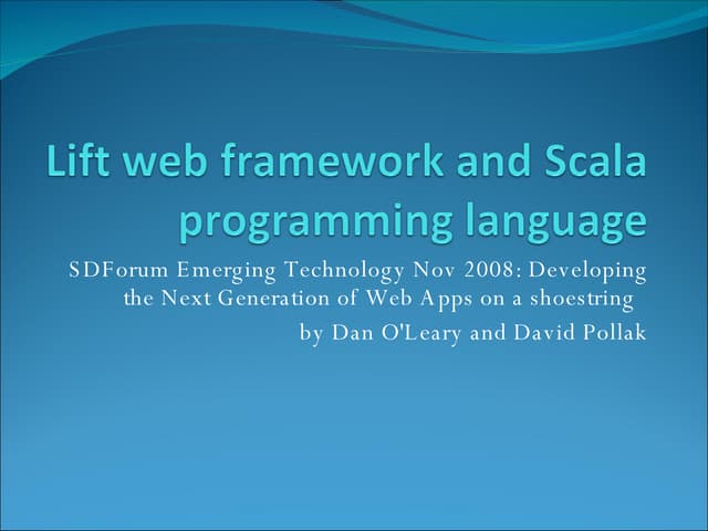 Lift web framework | PPTX