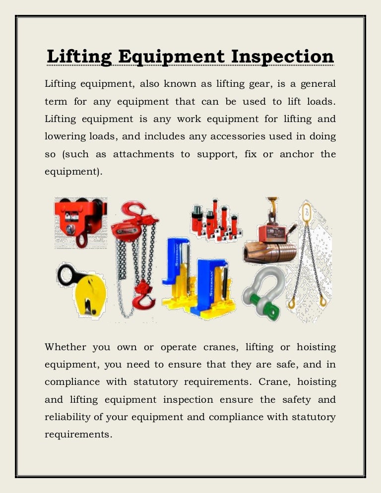 Lifting Equipment Inspection