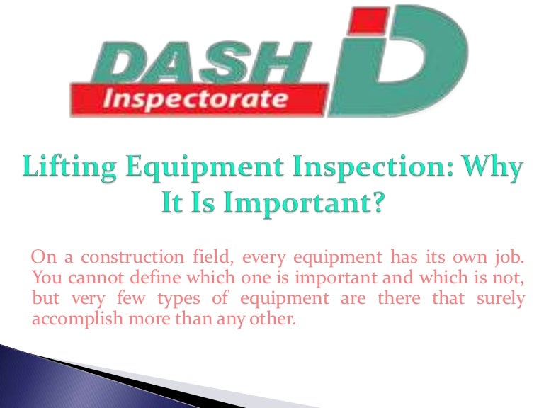 Lifting equipment inspection
