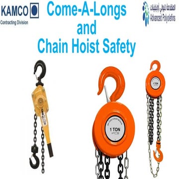 Lifting Gears Chain Block and Came along Training..pptx