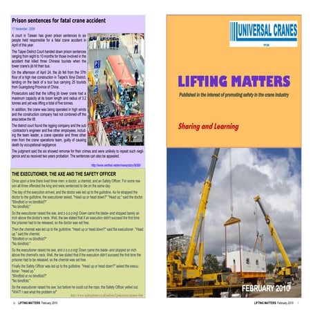 Lifting Matters Issue 11 Febuary 2010