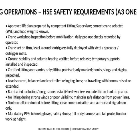 Duties lifting supervisors | PDF
