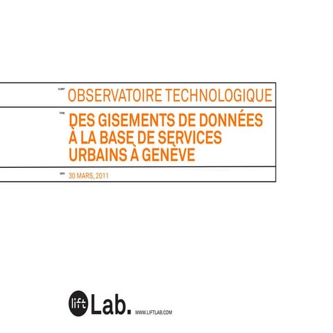 Des gisements de données à la base de services urbains à Genève