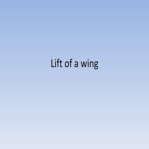 Lift of a wing